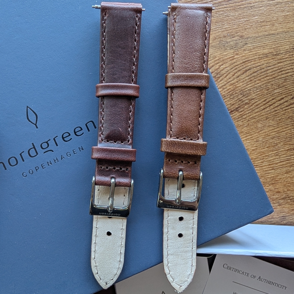 Nordgreen Native Minimalist Watch With Black and Brown Leather Straps - Picture 4 of 7